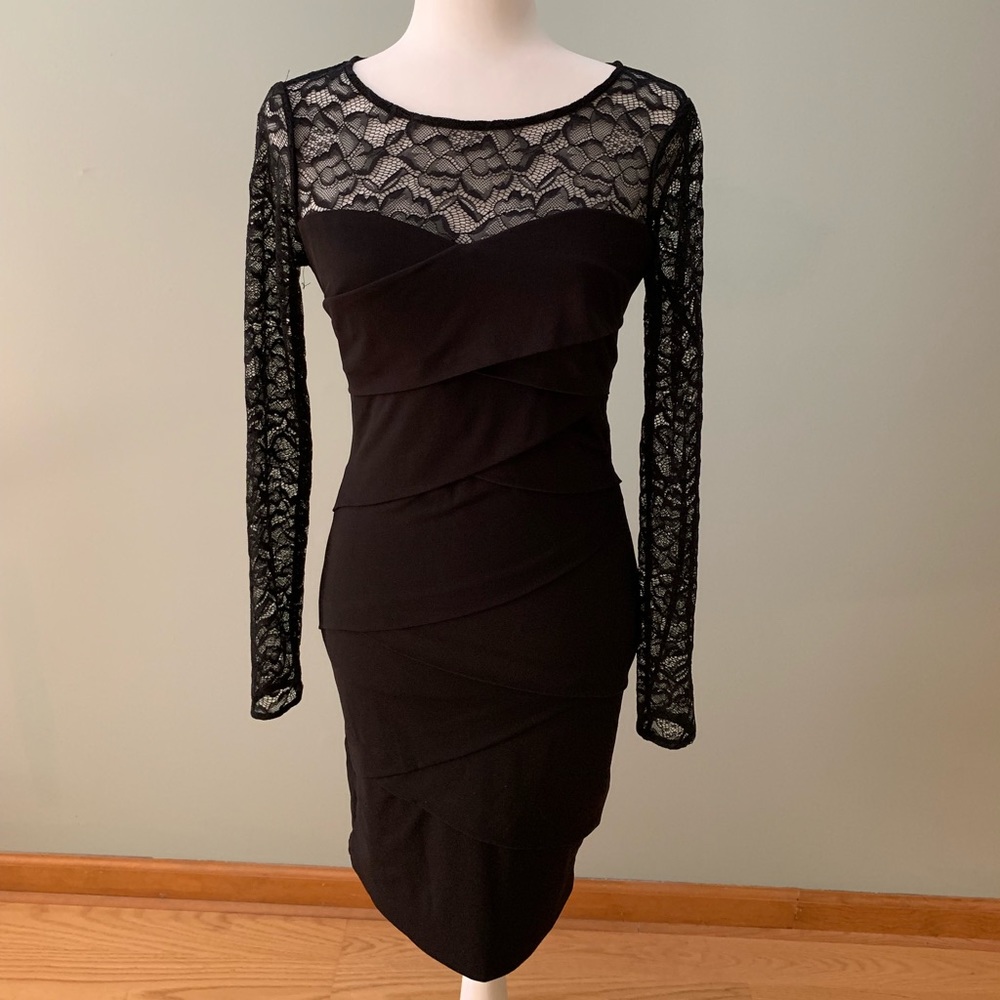 Black Lace Instantly Slimming Dress WHBM size 4